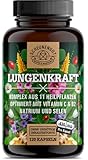 LUNGENKRAFT® Lungenkraut Kapseln Stark - WICHTIG: Laborgeprüfter Markenkomplex mit Lungenkraut, Ingwer,Hagebutte,Isländisches Moos,Selen,Salbei &mehr I 120 Stk -DE- SCHEUNENGUT®