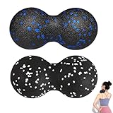 2 Stücke Rücken Wirbelsäule Faszienball Peanut Ball Therapieball Massage Balls Geeignet zur Linderung Verschiedener Muskelkater in Armen zur Dehnung der Faszien (Weiß Blau)