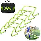 SUBTLETY Speed & Agility Training Hürden 6er Set Koordinationshürden Hürdensatz Höhenverstellbar Fußball Hürden Set Fussball Trainingszubehör Multi-Sport Trainingshilfe für Athlet Kinder (Grün)