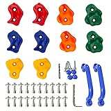 KINSPORY Klettersteine Kinder, Klettergriffe Kinder 10 Stück Schweinenasen Kletterset, Climbing Hold, Kommt mit blauem Griff und Befestigungsmaterial