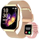 Smartwatch Damen mit Telefonfunktion 1,91' Zoll Touchscreen Fitness Tracker 200+ Sportmodi IP68 Wasserdicht Fitnessuhr mit Herzfrequenz SpO2 Schlafmonitor Schrittzähler Smart Watch für iOS Android
