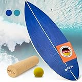 DH FitLife Surfin Balance Board aus Echtholz | Indoor Surfboard mit Rocker Shape | Wackelbrett für Kinder und Erwachsene | Spaß & Training Zuhause