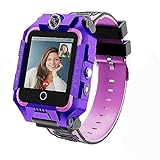 LiveGo Smartwatch Kinder mit GPS und Telefon, 4G Sicheres Smartwatch mit 360° Drehbarem, GPS/SOS-Anruf für Kinder, Studenten im Alter von 4-12Y, Geburtstagsgeschenke Schultag(Violett)