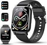 Smartwatch Herren Damen mit Telefonfunktion, 1,85' Zoll Voll Touchscreen Fitnessuhr, 112+Sportmodi, IP68 Wasserdicht Smart Watch mit Herzfrequenzmonitor Schlafmonitor Schrittzähler,Uhr für Android iOS