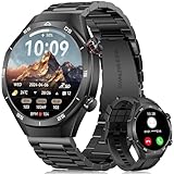 MEGALITH Smartwatch Herren Fitness Uhren: Wasserdicht Sport Fitnessuhr mit Telefonfunktion - Tracker Pulsmesser Schrittzähler 1,52 Zoll Smart Watch Schwarz Kompatibel Android iOS