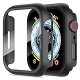 Diruite 2-Stück Hülle für Apple Watch Series 6/5/4/SE 44mm Hartglas Schutzhülle,Hard PC Ultradünne Glas Schutz Case Rundum Displayschutz für iWatch 44mm Schutzhülle