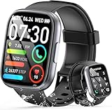 Smartwatch Herren Damen, 1,95'HD Touch Fitnessuhr mit Telefonfunktion, 110+Sportmodi Smart Watch Fitness Tracker mit Pulsmesser Schlafmonitor Schrittzähler, Sportuhr für iOS Android, IP68 Wasserdicht