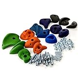 Loggyland 15er Set klein mittel groß Klettersteine für Kletterwand Boulderwand Kletterrampe Spielturm aus massivem Kompositmaterial mit hoher Griffigkeit auch bei Nässe