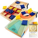 all Kids United® Mini Cornhole-Spiel für Kinder; Indoor & Outdoor Geschicklichkeitsspiel mit Sandsäckchen; Perfekt für Kinderzimmer, Garten und Partys – Fördert Zielgenauigkeit & Spielspaß