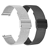 Uhrenarmband Kompatibel für IOWODO Smartwatch R3 Pro Armband, Metallarmband für IOWODO R8/R5/R3 Pro/R3/R2/X2/X1 Ersatz-Silikonarmband (Silber+Schwarz)