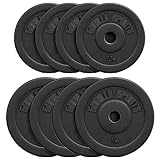 GORILLA SPORTS® Hantelscheiben - Einzeln/Set, 1,25kg, 2,5kg, 5kg, 7,5kg, 10kg, 15kg, 27,5kg, 30kg Gewichte, 30mm Bohrung, aus Kunststoff - Gewichtsscheiben, Hantelscheiben-Set, Hanteln