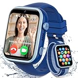 XINGHESF Kinder Smartwatch mit GPS und Telefon, 1.83''HD 4G Smartwatch Kinder mit Videoanruf, WiFi, SOS, Whatsappp, Musik, Wecker, Schulmodus, IP67 Wasserdicht - Smart Watch Kinder mit 2 Armbändern