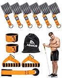 Abahub Widerstandsband Set 300lbs Resistance Bands 6-teiliges Fitnessband mit Türanker, Griffen & Fußschlaufe für Ganzkörpertraining, Home Gym, Ideal für Anfänger Fortgeschrittene