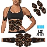 AILEDA ABS Trainer Muskelstimulator, USB wiederaufladbarer EMS-Muskelstimulator mit 8 Modi und 19 Intensitätsstufen, ABS Stimulator Muskeltoner Tragbarer Bauchstraffer