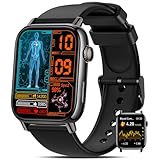 NAIXUES 2025 Smartwatch Herren Damen 𝐁𝐥𝐮𝐭𝐳𝐮𝐜𝐤𝐞𝐫,1.83' Zoll Uhren Herren mit 150 Sportmodi/𝐄𝐂𝐆/𝐇𝐑𝐕/Herzfrequenz/SpO2/Blutdruck, IP68 Wasserdicht Fitness Tracker für iOS Android Schwarz