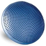 MAXXIVA® Ballsitzkissen Fitness Ø 33 cm mit Noppen Pumpe Fitness-Zubehör Fitness-Training Yoga Gymnastik Pilates Physiotherapie Luft-Kissen (Blau)