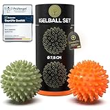 M.S.Lemberg® Igelball Massage Set - Massageball für Reflexzonen, Anti-Stress, Entspannung Geschenk - Noppenball Fußmassage Rücken Nacken Hand Fuß - Ball mit Noppen klein - hart & mittel-weich