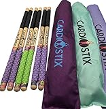 CardioStix Cardio-Drumsticks pro Set (1 Paar mit Tasche), gewichteter Doppelgriff mit Tasche, Premium amerikanisches Hickory-Holz, Drumming, Fitness (Spring Bouquet Surprise Grip Farbe mit Tasche)