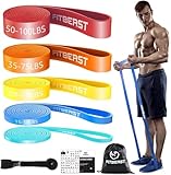 FitBeast Pull Up Bands Set, 5 Different Levels Resistance Band Rubber (Multicolor 5-100 LBS) (Multicolor 5-100 LBS)