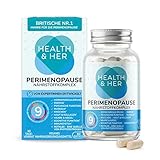 Health & Her Perimenopause - mit 800mg Rotklee, 500mg Yamswurzel, Eisen, Vitamin D3, B6 und B12, Maca-Extrakt für eine bessere Hormonbalance in den frühen Wechseljahren - Menopause 60 Kapseln