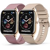 Vancle 2Pack Armband für Amazfit GTR Mini/Active 2/ GTS 4 Mini/ 2Mini/ GTS 4/ GTS3/ GTS2/GTS2e Armbands für Herren Damen, Sport Silikon Armbänder, Wasserdicht Ersatzarmband für Amazfit Bip 3/Bip U