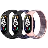 Bcuckood Nylon Armband kompatibel mit Xiaomi Mi Band 7/6/5/4/3 /Amazfit Band 5, verstellbares atmungsaktives Sport Nylon Schlaufen Ersatzarmband für Xiaomi Mi Band 7 6 5 NFC für Männer und Frauen