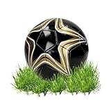 elasto PROMOTION FOR LIFE Fußball 'Goal' - Ball für Kinder & Erwachsene - Größe 5 perfekt zum Tore schießen - Sportball für das Training Indoor & Outdoor - Perfekter Soccer Ball, Farbe:schwarz/Gold