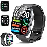 Smartwatch Herren Damen, 1,95'HD Touch Fitnessuhr mit Telefonfunktion, Smart Watch Fitness Tracker mit Pulsmesser Schlafmonitor Schrittzähler, 110+Sportmodi, IP68 Wasserdicht Sportuhr für iOS Android