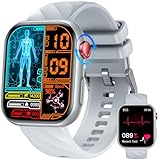 Smartwatch Herren 𝐄𝐂𝐆 𝐇𝐑𝐕 𝐁𝐥𝐮𝐭𝐳𝐮𝐜𝐤𝐞𝐫 Herzfrequenz Blutdruck: 1,97' AMOLED Touch Schwarz Gesundheitsuhr mit Schlafmonitor Schrittzähler Telefonfunktion Sportuhr Fitnessuhr iOS Android