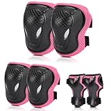 BURSUNLY Knieschoner Kinder Schoner Inliner Kinder, Verstellbare Kinder Protektoren Set, Knie und Ellenbogenschützer Handschoner für Kinder, Knieschützer für Inliner Fahrrad Skates Scooter Rollschuhe