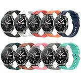 MIJOBS 10 Stück Armband Kompatibel mit HUAWEI WATCH GT 2 Pro/GT2 46MM/GT3 46MM/GT 2e/GT2 Pro/GT (42mm,46mm), Huawei Watch 3/3Pro Sport Silikonbändern, 22mm Armbänder, Damenband Männerband