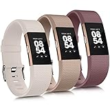 Vancle für Fitbit Charge 2 Armband für Damen Herren,Silikon Sport Weiches Ersatzarmband Uhrenarmband für Fitbit Charge 2 Armband(S,Starlight/Milchtee braun/Rauchen lila)