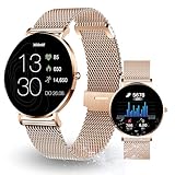 XCOAST SIONA2 Damen Smartwatch 6.9mm flach & AMOLED Display - iOS & Android. Als Armbanduhr für Damen & Sportuhr mit Fitness-Tracking, Blutsauerstoff-, Puls - und Blutdruckmessung & ist wasserdicht.