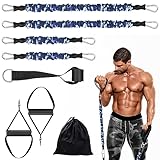 DASKING Naturlatex Widerstandsbänder Set, 4 Expander Tubes, Griffe, 50lbs Fitnessbänder Home Gym Workout Fitness Resistance Bands für Krafttraining, Muskelaufbau, Physiotherapie, Pilates