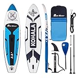 Runwave Aufblasbares Stand-Up-Paddle-Board, 28,9 x 83,2 x 15,2 cm, rutschfestes Deck mit Premium-SUP-Zubehör, breiter Stand, Bodenflossen für Surfkontrolle, Jugendliche, Erwachsene, Anfänger