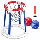 CHMYWJ Pool Basketballkorb mit 2 Bällen – Pool Spielzeug Basketballkorb für Pool Spiele, Pool Spielzeug Kinder, basketballkorb Pool zubehör für Pool Party