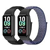 Tiptops Nylonbänder kompatibel für Amazfit Band 7 Armband, Atmungsaktives bequemes geflochtenes verstellbares Nylon Sport Solo Loop Ersatzarmband für Amazfit Band 7 Damen Herren