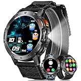 MEGALITH Smartwatch Herren Fitness Uhren: LED Taschenlampe Wasserdicht IP68 Sport Fitnessuhr - Tracker Blutdruck Schrittzähler Pulsmesser Smart Watch Männer Kompatibel Android iOS