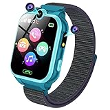 PTHTECHUS Smartwatch Kinder - 1.68'' Uhr Telefon für Mädchen Jungen mit Anruf, SOS, 18 Spiele, Musik, Kamera, Wecker, Taschenlampe, Kinderuhr Telefonieren Smart Watch Kids Geschenk, Blau