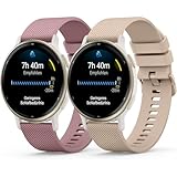 Oumida 2 Stück Garmin Armband für Garmin Vivoactive 5/3, Venu 2 Plus/Venu Sq 2 Music, Forerunner 55/165 für Damen Herren, 20mm Silikon Armbänder Sport Ersatz Uhrenarmband