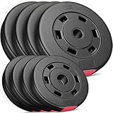 Hop-Sport 30kg Kunststoff Hantelscheiben Sets 30 mm Gewichte Auswahl: 2x5kg+2x10kg / 4x2,5kg+4x5kg / 8x1,25kg+4x2,5+2x5kg