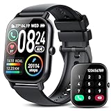 VKROBAG Smartwatch Herren Damen, 1,85' HD Smart Watch mit Telefonfunktion/Message Reminder, 110+ Sportmodi Fitnessuhr mit Puls-Schlaf-Monitor Schrittzähler, IP68 Wasserdicht Sportuhr für Android iOS