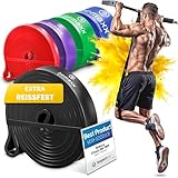 Fitnessband Pull Up Resistance Band, Klimmzughilfe + Trainings-eBook - DAS Klimmzug Widerstandsband | Home Gym Equipment: Sportband Pullup Dip Bar Klimmzugband, Calisthenics Bodybuilding Trainingsband