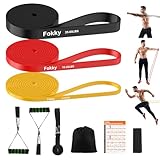Fokky Fitnessbänder, Resistance Bands Set, Widerstandsbänder Fitnessband mit Türanker, Schutzpad und 2*Griffen, Gymnastikband für Krafttraining, Yoga, Pilates, Muskelaufbau