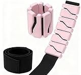 Romon Gewichtsmanschetten 2er Pack Rosa 450g pro Stück Abnehmbar &Verstellbar Tragbare für Fuß oder Handgelenk für Krafttraining und Cardio