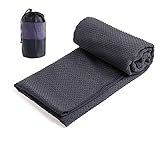 Xlabor Mikrofaser Yogatuch Handtuch mit Antirutsch Noppen Yogamattenauflage Unterlage Towel Fitnesssporttuch für die Yogamatte dunkelgrau
