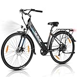 VARUN E Bike, 28 Zoll E-Bike Herren Damen mit 250W 55NM Motor, 48V 499.2Wh Akku, Elektrofahrräder E-Fahrrad mit 7-Gang-Getriebe, LCD-Display, Pedelec Citybike EBike Bis zu 100KM