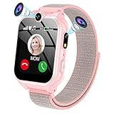 PTHTECHUS® Kinder Smartwatch Telefon – Kinder Uhr mit Zwei Wege Gespräch MP3 Dual Kamera Rechner Rekorder und SOS Hörbuch Spiel Uhr für 4-15 Jahre alt Jungen Mädchen Geburtstags Geschenke