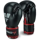 Pro4 Boxhandschuhe Fight - bestens geeignet für Boxen Kampfsport Kickboxen Fitness 8 10 12 14 16 oz unzen schwarz/rot 10oz
