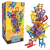 JWTRSVTY Stapelstuhl-Spiel, Mini Stuhl Balance Spielzeug, Lustige Sache Stapelspiel Stühle & Leitern, Gleichgewichtsspiel Für Ganze Familie